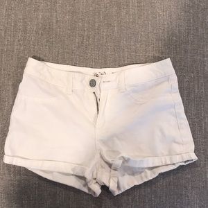 Cuffed White Shorts
